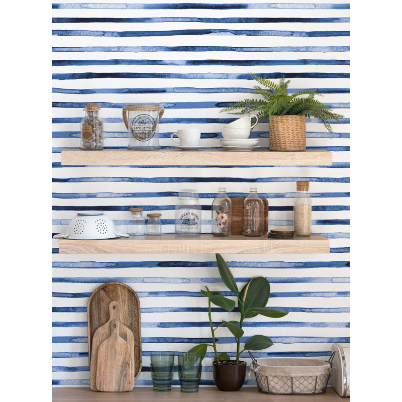 Rouleau de papier peint adhésif L 18 pi x l 24 po Amarlia, Bleu