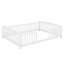 Lit sur pied avec entrée centrale, structure Montessori en bois de pin avec garde-corps, lit plateforme à profil bas-1185732449