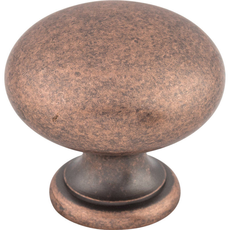 Mushroom 1 1/4" Diameter Round Knob, Antique Copper