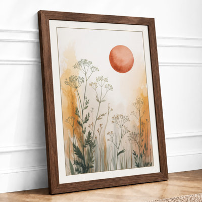 Autumn Sun and Grasses Botanical - Framed Print