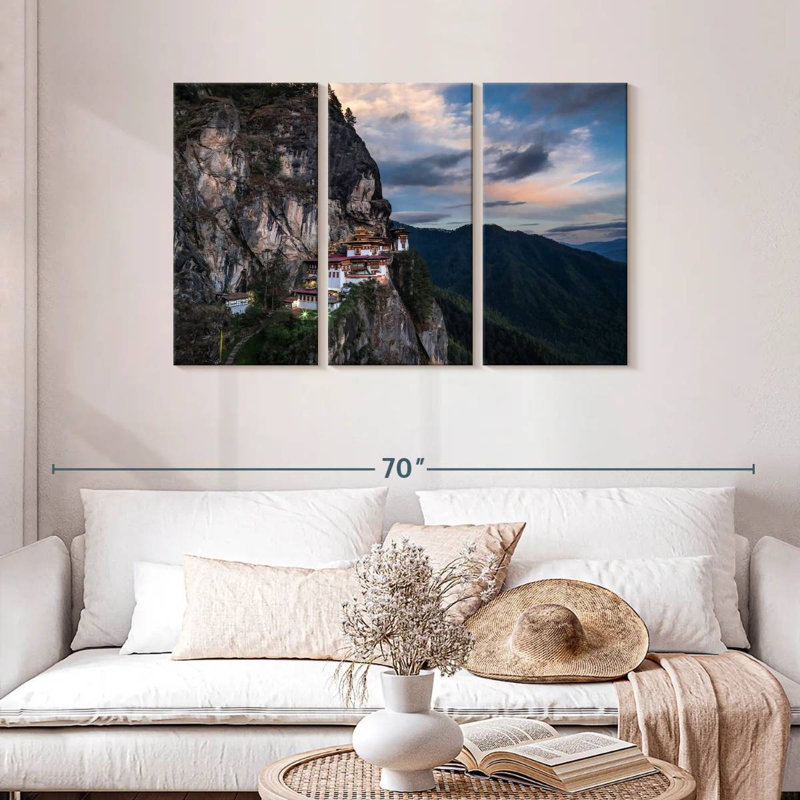 Paro Valley Buddhist Temple, 28" H x 45" W