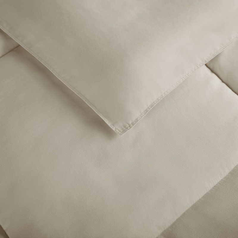 King Khaki Microfiber 3-Piece Comforter Set with Pillow Shams