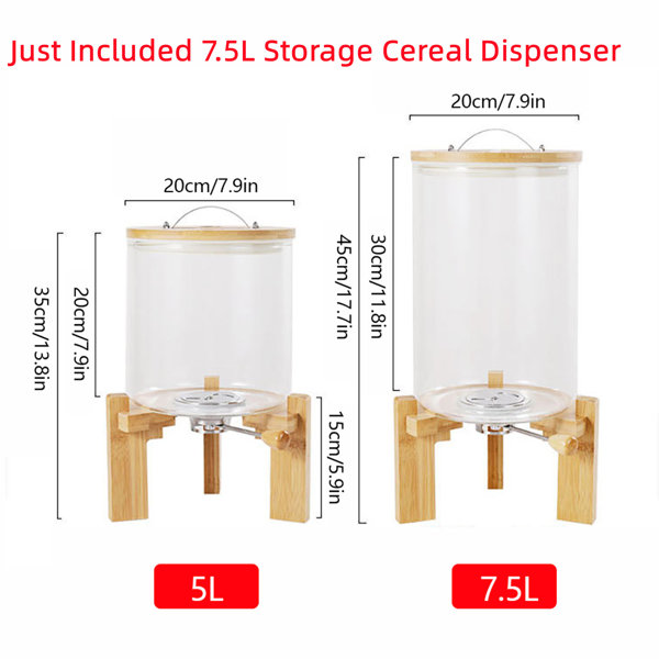 7.5L Glass Airtight Food Storage Container Cereal Rice Dispenser w/ Lids  New