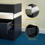 Commode 3 tiroirs à DEL pour tables de bout avec tables en acrylique et tables de chevet à DEL-1458616387