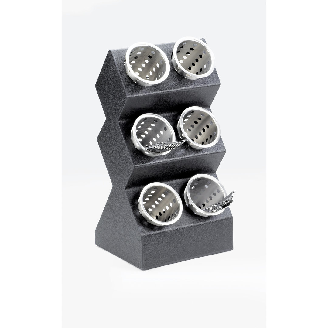 Black 6-Cylinder Vertical Flatware / Condiment Display Cal-Mil