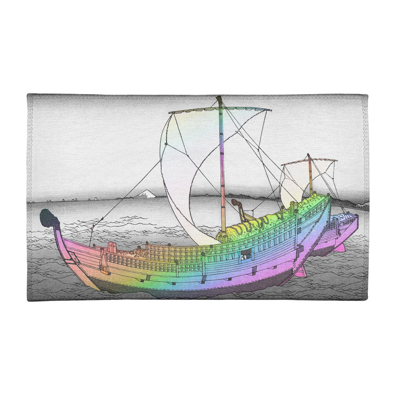 Tapis mauve/vert/gris kazusa sea route, Rectangle 3 pi x 5 pi
