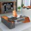Bureau de direction 110,24 po moderne en forme de L à densité noire-176236183