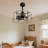 20 Inch Small Caged Ceiling Fan With Light And Remote Control,6 Speed Reversible Bladeless Fan Light Fixture For Farmhouse Kitchen Bedroom, Matte Black