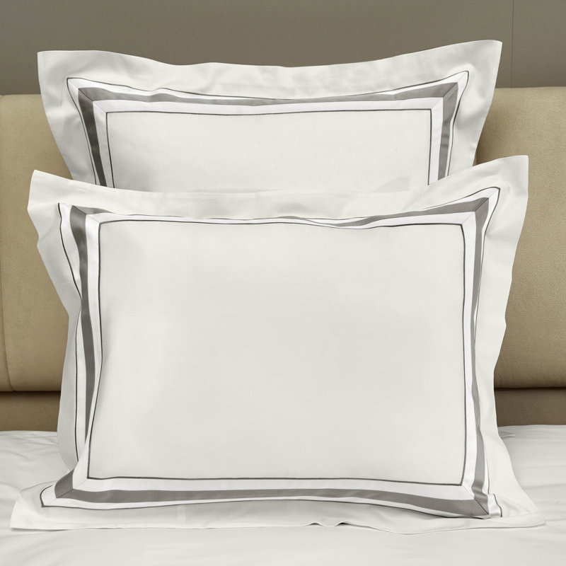 Dimora Sham, Standard Sham, Pearl/Lead Gray