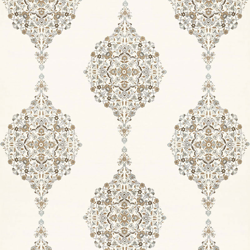 Mehndi Linen Print Fabric, Flax