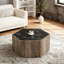 Table basse hexagonale rustique en bois rétro avec 2 tiroirs cachés-811467556-811467558