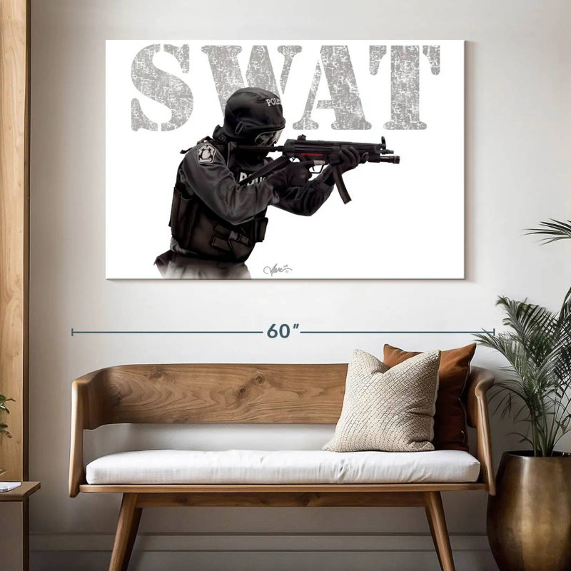 Fighting SWAT, 34" H x 51" W