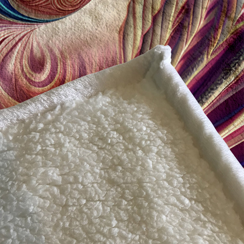Throw Blanket, 51" W x 60" L, Abstract, Pink/Blue/Red