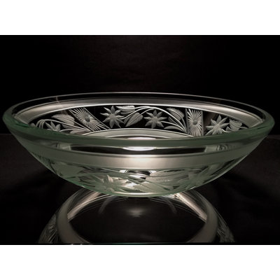 Lavabo de salle de bain vasque circulaire en verre Flower