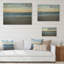 Scène bleue éclaboussant la plage - Décoration murale en bois nautique et côtier - Bois de pin naturel-77162623