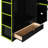 Full Size Loft Bed With Gamer Design, Lighting, Cable Holes And Hanging Rods In Red , Management Enclosed Wardrobe-34896904