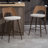 Set of 2 Bethan Beige Washed Boucle Fabric Counter Stool with White Washed Wood Back and Black Iron Legs-1400275945