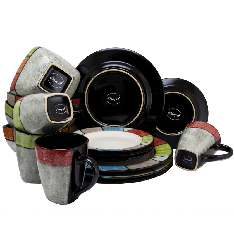 Athaliah Stoneware Dinnerware Set 16 Piece - Service for 4