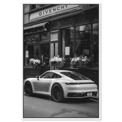 Parked at the Store Canvas Black and White Art Prints by Notoriart