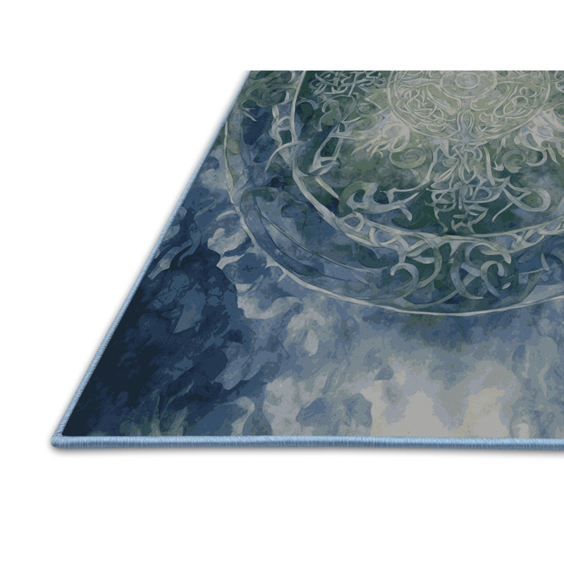 Tapis bleu soyeux et moelleux, Tapis de couloir 2 pi x 5 pi
