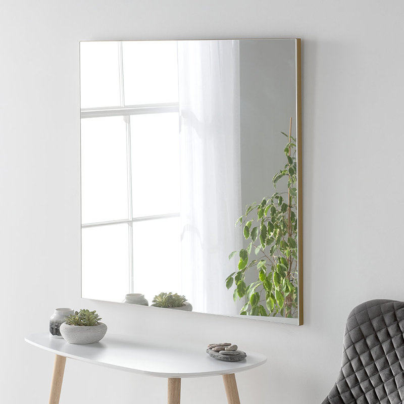 Drumnadrough Wood Flat Wall Mirror, Matt Gold