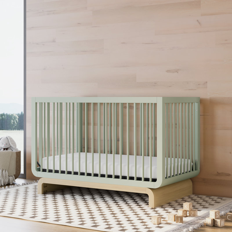 Lit de bébé convertible 5-en-1 Santorini, Sauge / bois flottant, Lit à barreaux