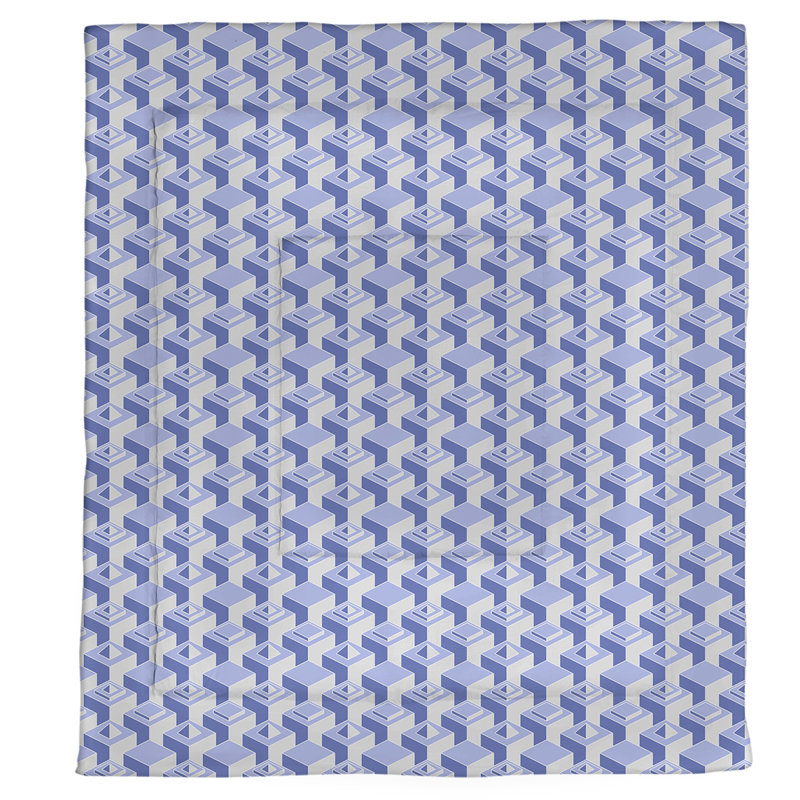 Édredon simple réversible en microfibre à motif de gratte-ciels à deux couleurs, Édredon pour lit simple