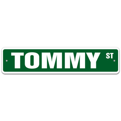 Plaque de rue en aluminium Tommy