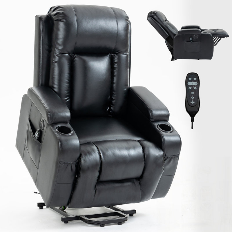 Fauteuil inclinable Infinite Position Lift pour personnes âgées, avec massage par vibration à 8 points, chauffage lombaire et port de charge USB