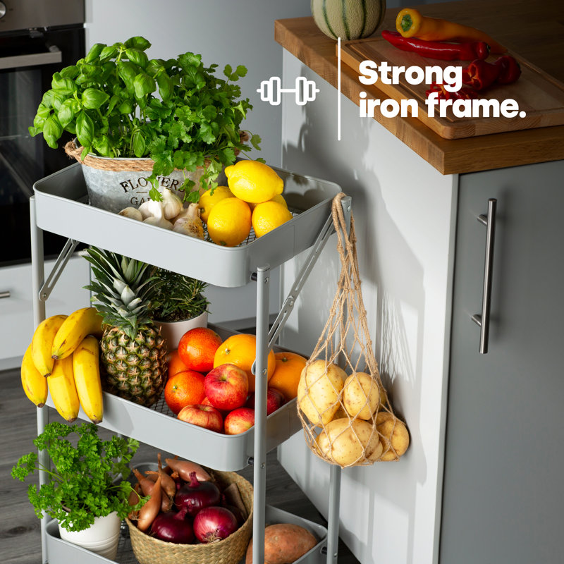 Metal Bar Cart, Grey