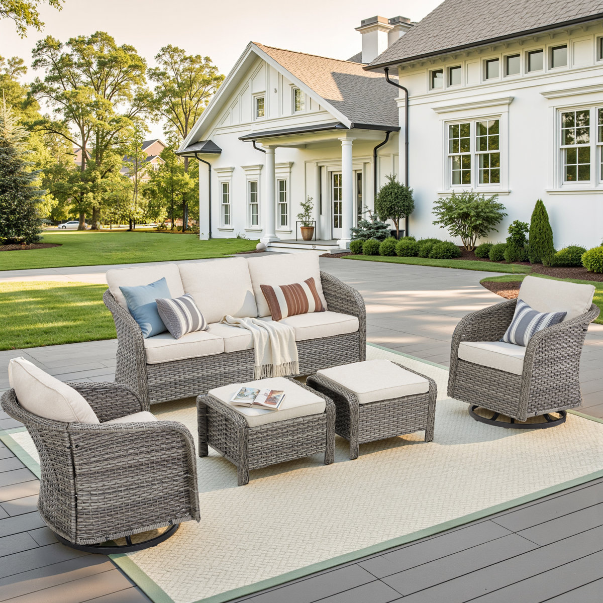 Buenhomino Patio Furniture Set, 5 Pieces Outdoor Conversation Set, All ...