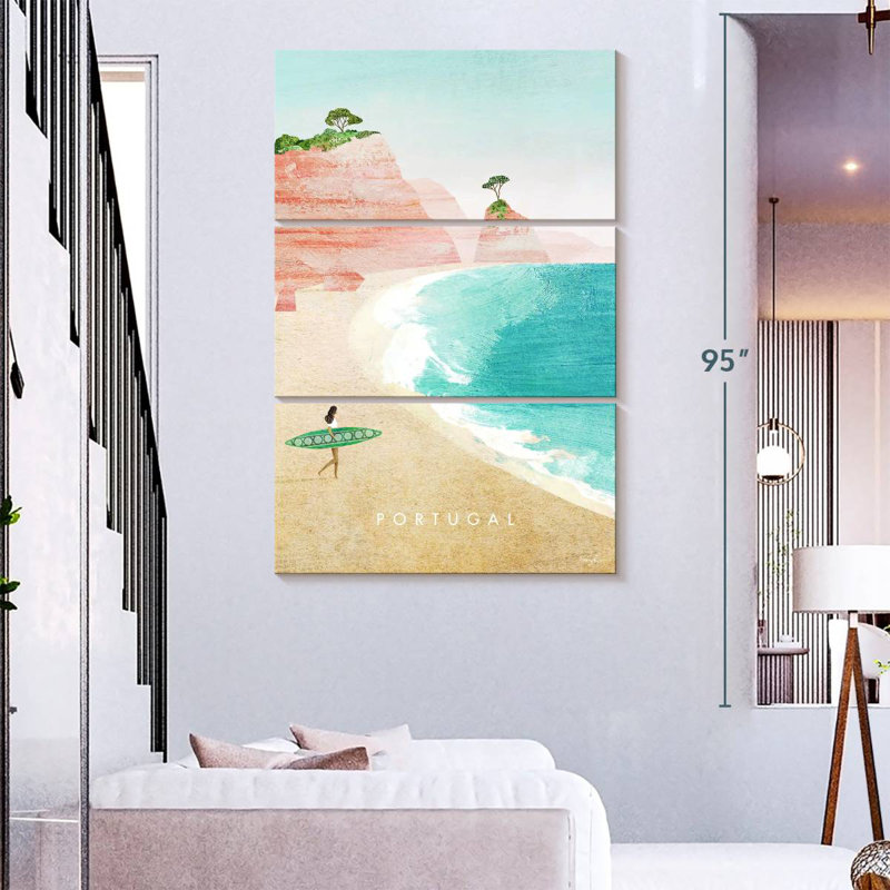 Affiche de voyage rétro Nicci Portugal, H 74 po x l 48 po