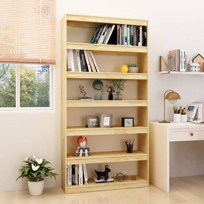 vidaXL Solid Wood Pine Book Cabinet/Room Divider Storage Rack Multi Colors