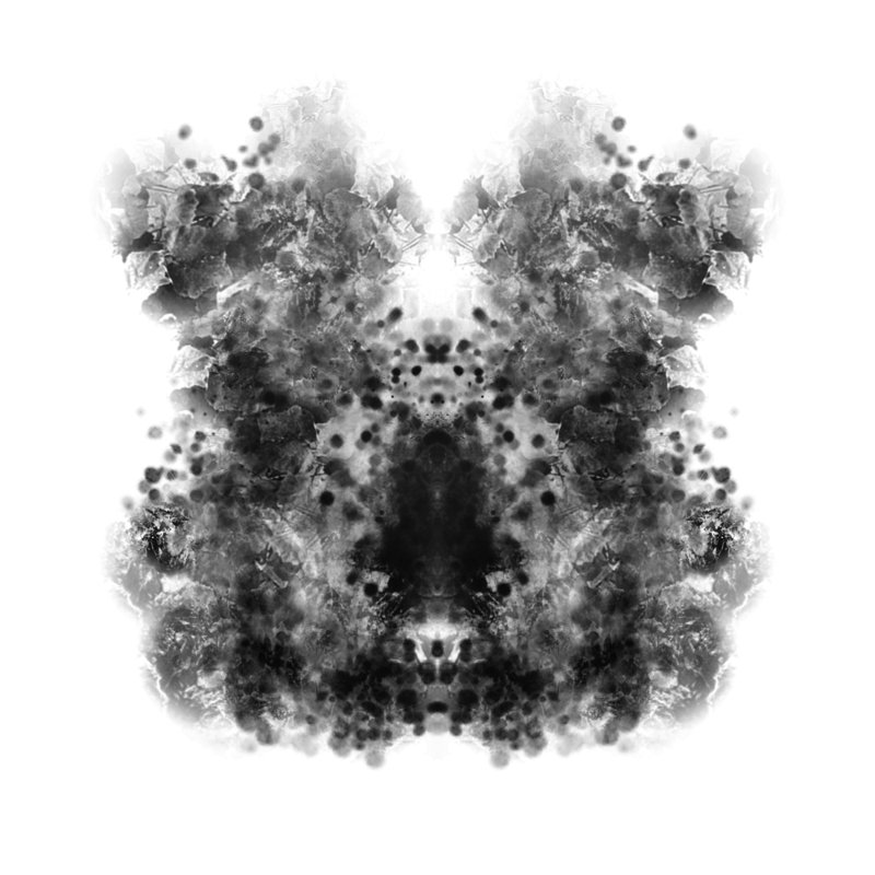Abstract Monochrome Inkblot - Wrapped Canvas Print, 76cm H x 76cm W x 3.8cm D