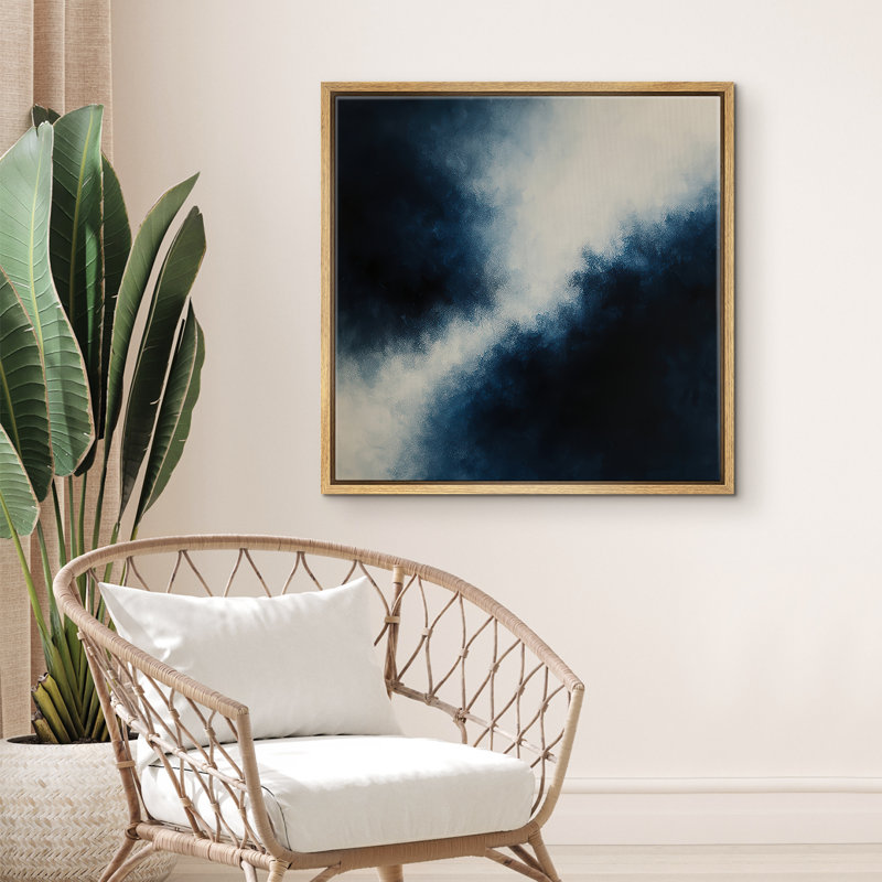 Reproduction d'art abstrait sur toile encadrée pour décoration intérieure moderne, Naturel, H 16 po x l 16 po