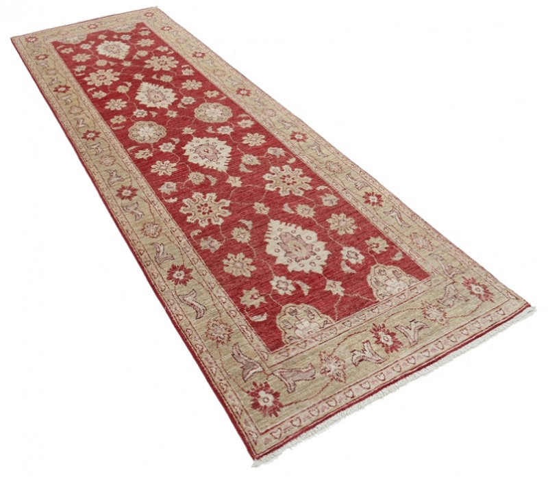 One-of-a-Kind 3'5"x10'3" Area Rug in Red/Beige/Brown/Lavender blush