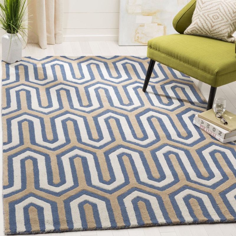 Altair Geometric Wool Hand Woven Area Rug, Rectangle 122 x 183 cm