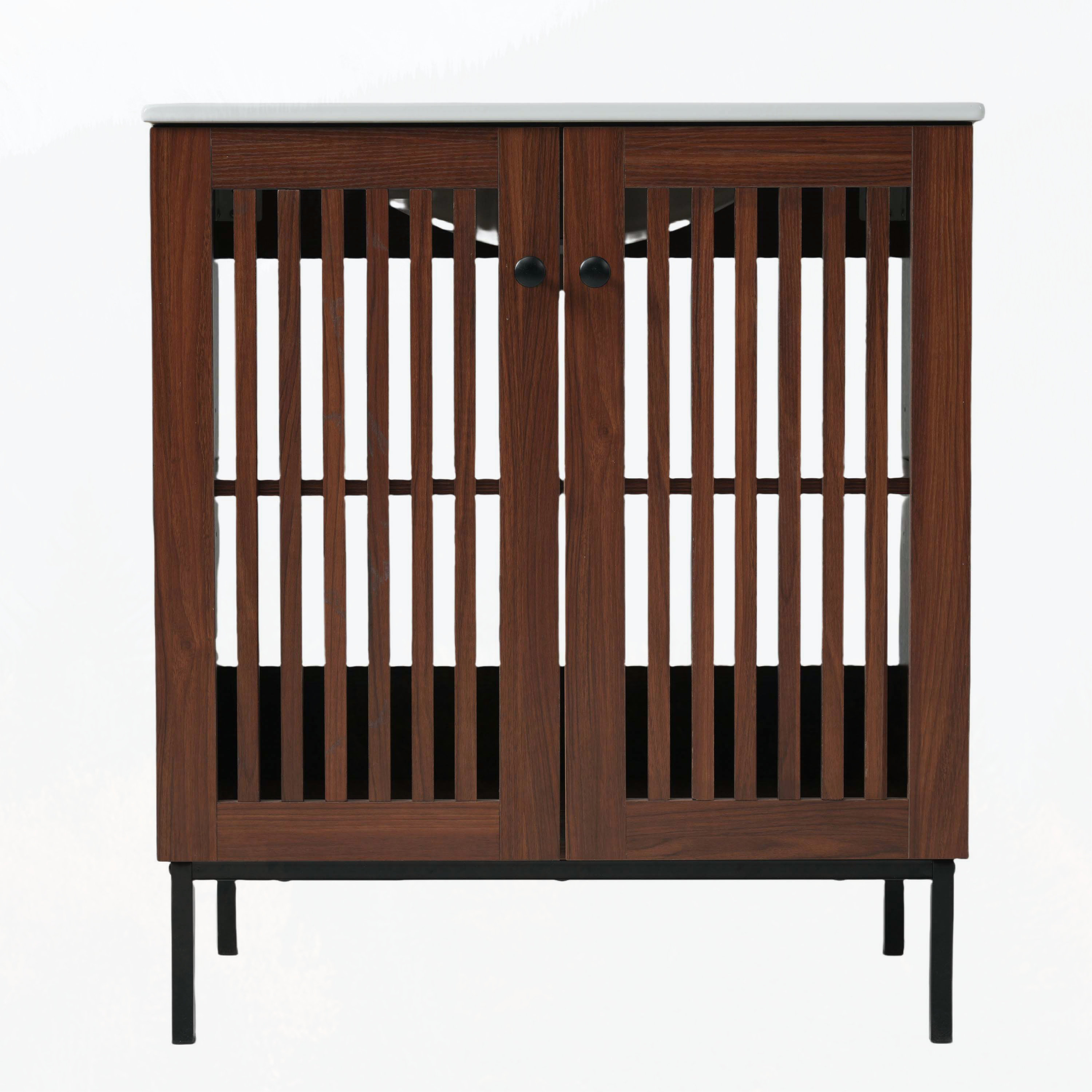 Rongeng Modern 30-Inch Dark Brown Bathroom Vanity | Wayfair