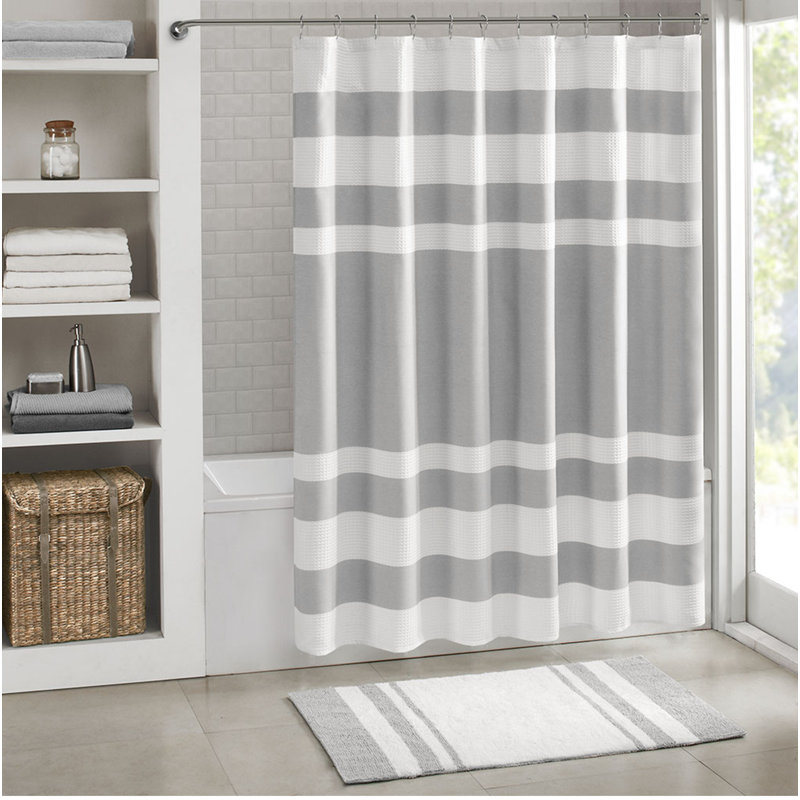 Rideau de douche avec traitement 3M, Gris, L 108 po x L 72 po