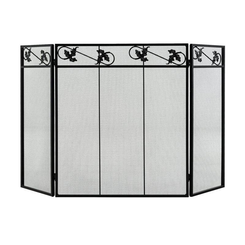 Alvertis 3 Panel Iron Fireplace Screen
