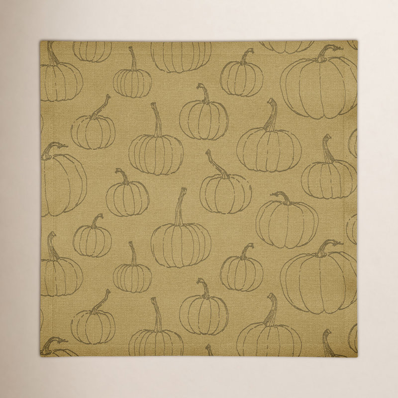 Serviette en coton citrouille 10 po, Jaune