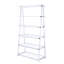 6 tablettes avec tablettes en bois blanches et structure en métal, forme rectangulaire, dos ouvert, profondeur de 35,02 po, largeur de 15,81 po, hauteur de 70,12 po, cadre de bibliothèque fixe ultrabrillant, idéal pour les magazines