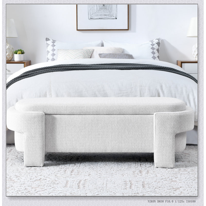 Banc rembourré en lin avec grand espace de rangement pour le salon, le vestibule et la chambre à coucher
