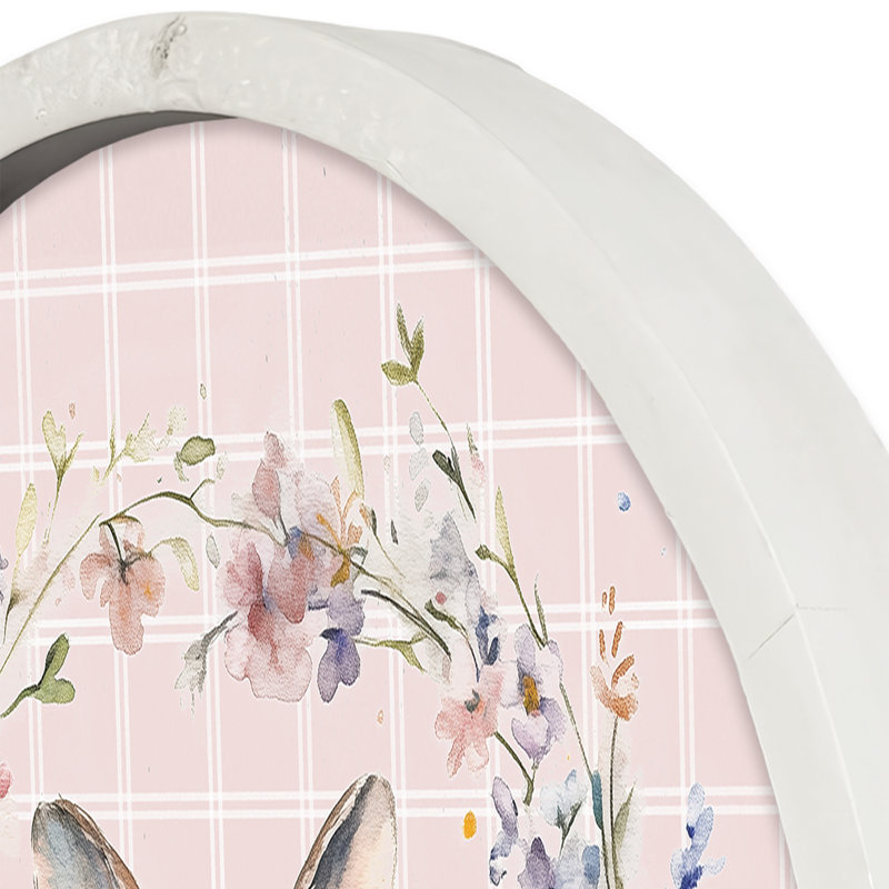 Carreaux à motif de lapins ronds et blancs encadrés