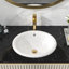 Lavabo de salle de bain ovale encastré en céramique blanc avec trop-plein 17 po x 15 po