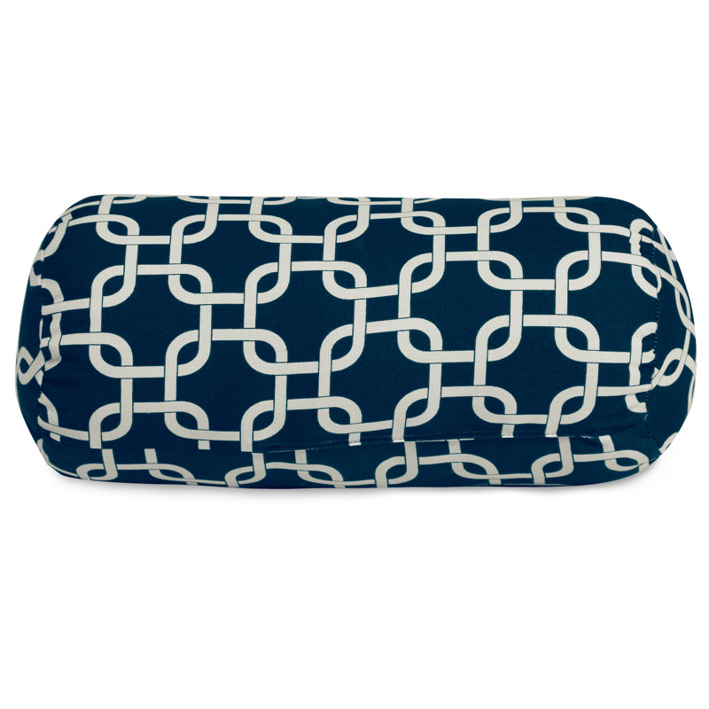 Links Bolster Cotton Throw Pillow, Navy Blue