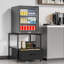 Mini-réfrigérateur Coolbebe avec rangement, mini armoire robuste avec tiroir en tissu, table de réfrigérateur pour boissons en bois pour dortoir, bureau, chambre à coucher, charge 220 lb, noyer noir