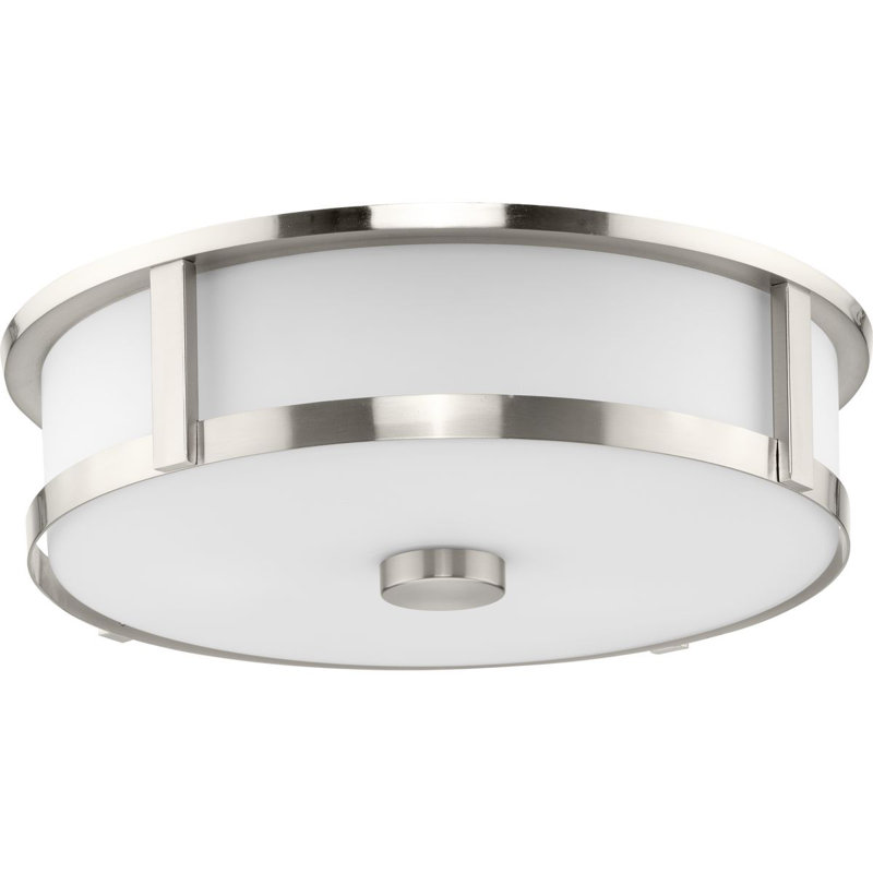Three-Light New Traditional Flush Mount, Brushed Nickel