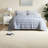 Premium 3-Piece King Cotton Jacquard Bedding Sets, Blue Modern Bedroom