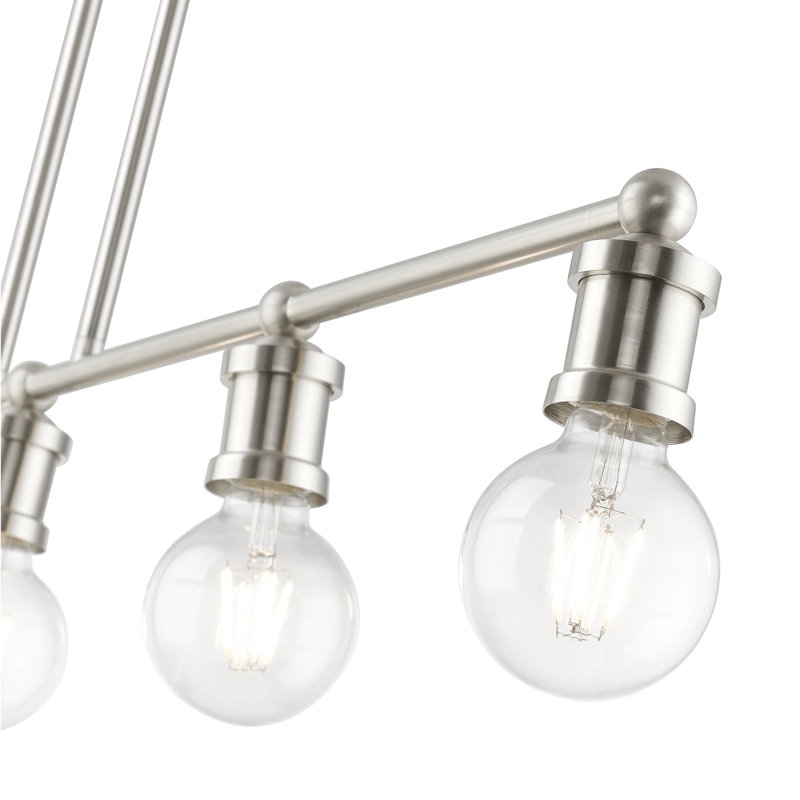 Grand lustre linéaire Grogan, Nickel brossé